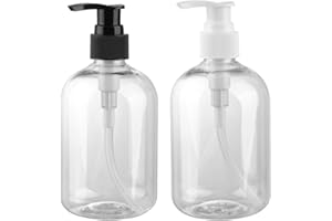 Minkissy 6 Piezas 350 Ml Botellas de Bomba de Plástico Vacías Dispensador de Bomba de Loción de Jabón Líquido Recipientes Recargables para Champú en Emulsión Gel de Baño Jabón Líquido
