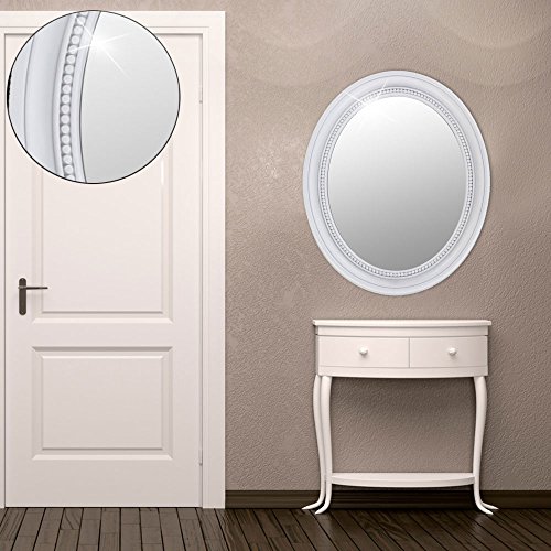 Wand Spiegel oval Bade Zimmer Barock antik Rahmen weiß Ornamente Flur Dekoration BHP B991486-3 - 3