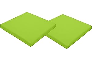 GARDENISTA Chaise de jardin Coussin de siège/coussin Lot de 2 dans Citron vert, tient en toute sécurité avec cravate Cordes sur le dos. Idéal pour l'intérieur et l'extérieur, fabriqué à partir de matériau résistant à l'eau de grande qualité.