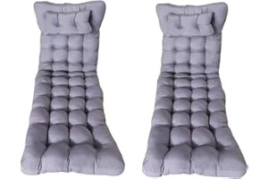 CISNE 2013, S.L. Pack 2 Cojines colchón para Tumbona de jardín y Playa 180x50x8cm. Cojín Relleno de Fibra Hueca Que Proporciona Gran Comodidad, Incluye Almohada (Gris)