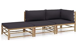 ‎FESTNIGHT Festnight Gartenlounge Loungemöbel Terrasse Gartenmöbel Set Bambus Garten Lounge Sofa Outdoor Couch Set Sitzgruppe Garten Sofagarnitur Terassenmöbel