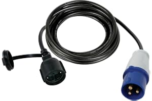 Perel adapterkabel, H07RN-F 3G2.5, 3 m, 16 A/230 V, 3680 W, CEE på typ F, för inomhus- och utomhusbruk, gummi