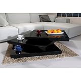 Aus hochwertigen MDF in Hochglanz Schwarz hergestellt, lässt sich der Beistelltisch einfach mit einem feuchten Baumwolltuch reinigen.