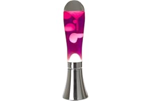 Balvi Lampe Lava Magma Couleur Argent et Rose Lampe avec Lave Originale et Amusante Article de déco m