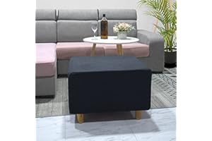 uyeoco Funda Otomana Cuadrado Elástica Funda De Reposapiés Sofá Protector De Puff Funda Protectora para Taburete Otomano para Taburete Otomano (Color : C, Size : 45+60+60+80cm)