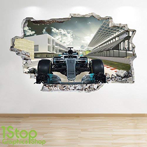 XL Large Voiture F1 Formule Mercedes Hamilton chambre graphique Wall Art Decal Outils et accessoires pour papier peint
