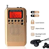 ✔ Diseño ultraportátil: gracias al diseño liviano y pequeño para radio de bolsillo (tamaño 3.9 x 2.0 x 0.5 pulg.) Con correa de mano adicional, es muy cómodo de llevar. Como conducir entre tu casa y la oficina, caminar por el parque, etc.