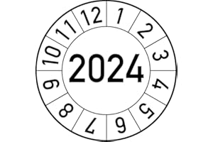 ROSENBAUM OFFSETDRUCK Jahresprüfplakette 2024 in verschiedenen Farben und Größen, 500 Stück, Prüfetikett Prüfplakette Jahresplakette (25 mm Ø, Weiß)