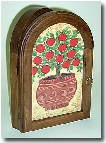 Keyring Wall Bow Solid Wood Handmade Italy Key Box Fruits 6