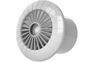 AIRROXY Wandlüfter mit Hygrostat Feuchtesensor Ø 120 mm 12 cm aus Kunststoff in weiß Badlüfter Küche Bad Wohnraum Keller