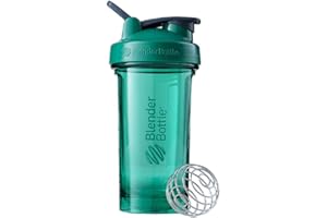 BlenderBottle Pro24 Tritan Trinkflasche mit BlenderBall, optimal geeignet als Eiweiß Shaker, Protein Shaker, Wasserflasche, BPA frei, skaliert bis 500 ml, Fassungsvermögen 710 ml, emerald grün