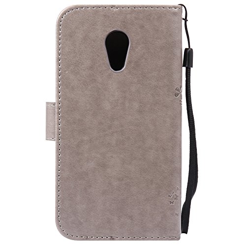 Chreey Motorola Moto G2 / G LTE (5 Zoll) Hülle Cover Case Leder Muster Flip Etui Case Echt ,Kreditkartenslot , geeignet für Ihr Handy-Gehäuse zu schützen,(Baum – Katze) - 2