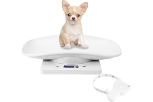 BUUMIN Digital Pet Scales with 1.5m Tape Measure, 10KG Mini Animal Weight Scale, Puppy Baby Weighing Scales, Kitchen Food Scale, LCD Electronic Scale for Cat/Dog/Parrot/hamster
