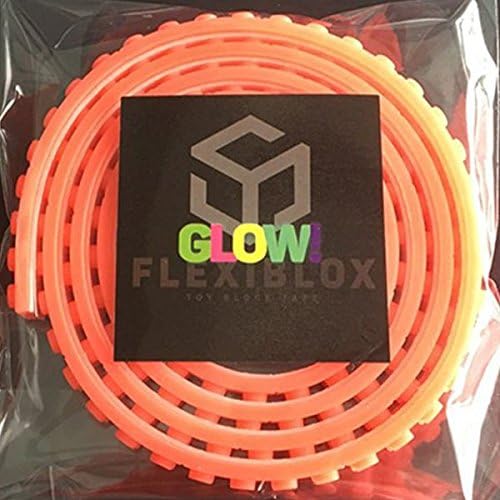 GLOW-IN-THE-DARK! 3x 1m Rolls - LEGO Compatible Toy Block Tape (BLUE_Glow! GREEN_Glow! RED_Glow!)