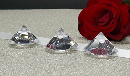 10 große Deko Diamanten Acryl 32mm Hochzeit Tischdeko Diamant klar Hochzeit - 4