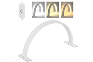 TwoWin Half Moon Lamp, Half Moon Light for Lashes, Nails, Lash Light Led Nail Tech Lamp, Desk Lamp for Lash Eyelash Extension, Tattoo, Eyebrows, Nail Lamp - White