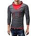 Produktbild JYJM Herren Herbst und Winter Warmes Hemd Männer Normallack Hoodies Männer Persönlichkeit Langärmeligen T-Shirt Shirt Herren Stitching Farbe Langarm-Pullover Männer-Mode Baseball-Uniform Männer Knopf