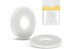 Caianwin Confezione da 25 rondelle M4, grandi, in plastica, bianche, DIN 9021, in nylon, rondelle piane in plastica per viti M4, barre filettate, dadi