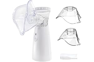 FONCBIEN Nebulizador Portátil para Niños y Adultos, Nebulizador Portatil Aerosoles Nebulizador 2 mascarillas y Boquilla Inhalador de Vapor Silencioso