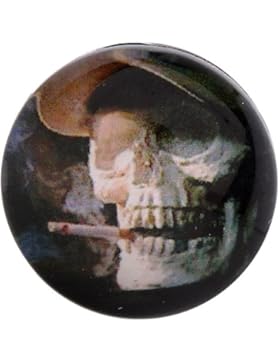 Morella Unisex Glas Click-Button Druckknopf Totenkopf Smoker