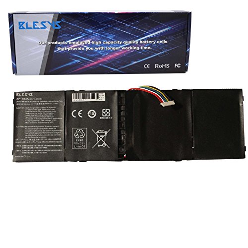 BLESYS - 15V/53Wh Acer AP13B3K Akku Fit Aspire M5-583P V5-572P V5-572G Notebook Wiederaufladbare Standard-Li-Polymer ersetzen Laptop Akku für AP13B AP13B8K KT.00403.015 KT00403015 41CP6/60/78 4lCP6/60/80 (Kompatibilität 15,2V 3560mAh)