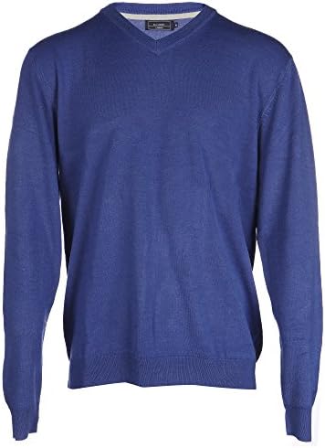 Blu Cherry Men's V Neck Pull Over Jumper Winter Sweater Long Sleeve (X-LARGE, Royal Blue)