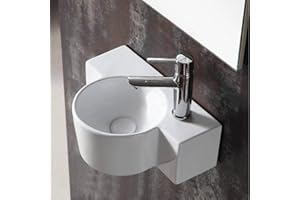 Rue Du Bain - Lave main Asymétrique Droite - Céramique blanc - 40x28 cm - Pool
