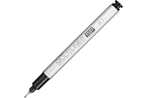 COPIC Multiliner SP 0,7 mm, Black, Feutre fin en aluminium avec pointe fine et encre à pigments résistante à l'eau