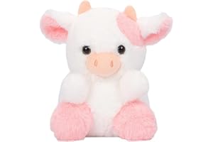 XINGPUBHD Cow Stuffed Animal Toys,Cow Plush Toy, Stuffed Animal Throw Plushie Pillow Doll, Soft Fluffy Friend Hugging Cushion Present For for Boys Girls Kids Toddlers - Pink