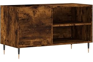 vidaXL Mueble de Discos Madera de ingeniería Roble Ahumado 85x38x48 cm