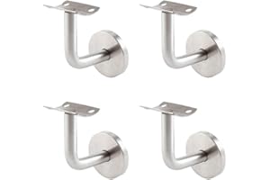 KNOWING 4 pezzi Acciaio Inossidabile Staffa corrimano Scale Sostegno Staffe Corrimano Scale Supporto a Parete per Corrimano Zincata da Avvitare (Argento) (B)