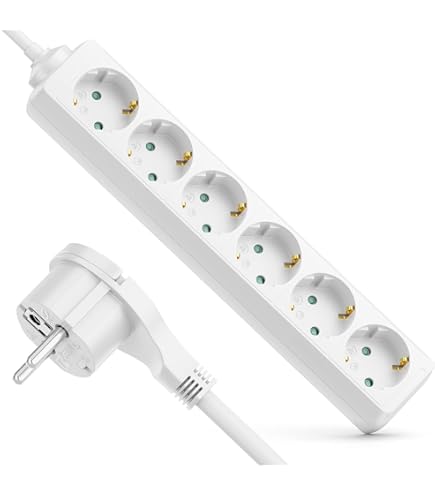7-in-1 Stekkerdoos Cube met USB C en nachtlampje, Voudige Stopcontacten platte stekker met Schakelaar, Powercube met 3m ijzerhoudend kabel, 1 type-C USB- stekker voor op kantoor thuis op reis