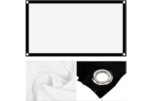 HAKEETA Tenda per Schermo per proiettore Bianco Morbido HD 16: 9, per Scene Multiple, Piega Anti-Piega, Facile da trasportare, Bianco Opaco, 6 Dimensioni da scegliere-40 60 72 84 100 120 Pollici(72in)