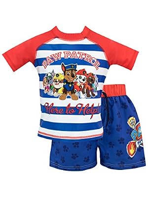 Paw Patrol - Maillot de Bain Deux pièces - La Pat' Patrouille - Garçon - Bleu - 3-4 Ans