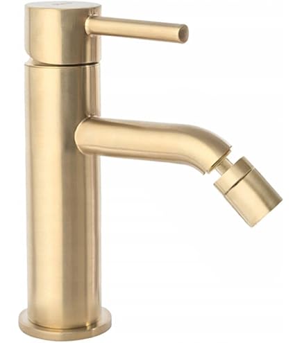 Rea Robinet Lavabo Encastré Lungo Long Gold Brush - Mitigeur Salle De Bain Laiton Or Brossé Avec Boîte