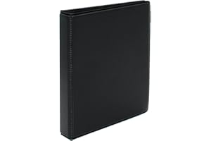FOXNEC Porta Biglietti da Visita con 96 Fogli - 11x13.5cm - Professionale Raccoglitore Biglietti da Visita Salvaspazio - in Pelle Sintetica Nero per Uomini e Donne (96 Fogli)