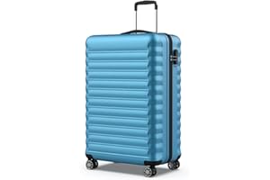 NEWTECK NUMADA - Valigia Grande Upfly 25Kg Upfly 28' ABS (75x49x29cm) con chiusura a combinazione e 4 ruote doppie a 360 | Resistente | Leggera | Interni a scomparti | Blu