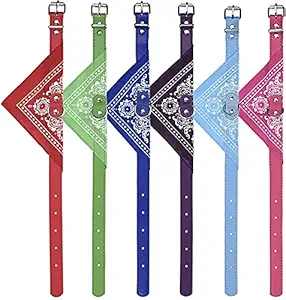 YellowCult 2 Trending Design Pet Collars with Bandana Scarf for Cats & Dogs, Cute Neckchief with Adjustable Buckle [Pack of 2 Random Colors- for Small Size Pets and Puppies]