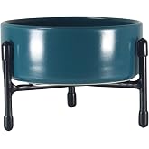 Evcil hayvanlar i&ccedil;in Seramik Mama-Su kabı y&uuml;ksekliği ayarlanabilir metal 3 ayaklı standı ile (Yesil)