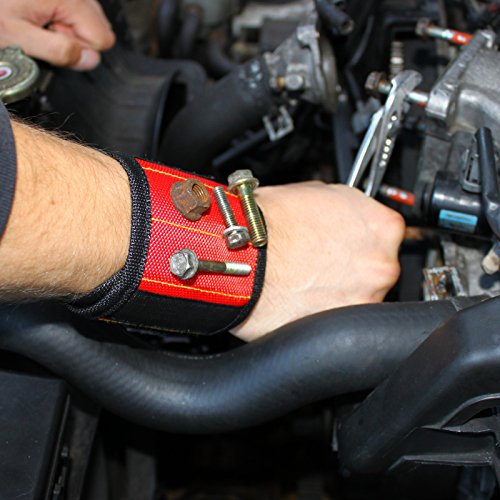 2 Stuck Magnetisches Armband Von Belle Vous – Starke N35 Magnete Fur Werkzeuge halten, Schrauben, Nagel, Schrauben, Bohrer – Beste Werkzeughalter / Veranstalter, Beste Werkzeug Geschenk Fur DIY Heimwerker - 5