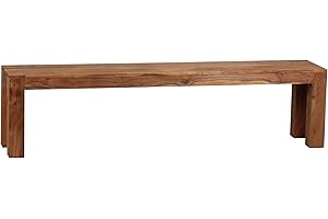 ‎FINEBUY MÖBEL ZUM WOHLFÜHLEN FineBuy Esszimmer Sitzbank Massiv-Holz Akazie 180 x 45 x 35 cm Holz-Bank Natur-Produkt Küchenbank im Landhaus-Stil Braun