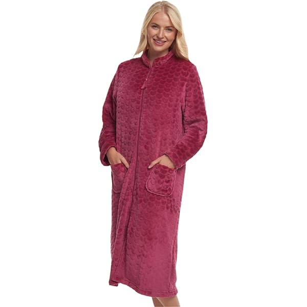 Vestaglia Invernale NADIA In Pile | Made In Italy - Con Zip E Tasche - Donna - Foto 4