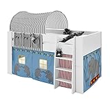 zirkuszelt kaufen ebay Stoff abnehmbar und waschbar Steens For Kids Vorhangset für Kinderbett, Hochbett, 5 tlg, 176 x 75 x 91 cm (B/H/T), Baumwolle, Blau (circus)