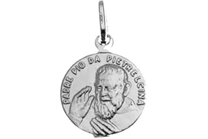DE BUSSY Medaglia di Padre pio Ciondolo Santo di pietralcina in Argento 925