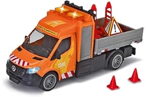 Majorette - Duża seria - Mercedes Sprinter Wywrotka - 15 cm (skala 1/43) - Dźwięki i światła - Od 3 lat - 213742001002