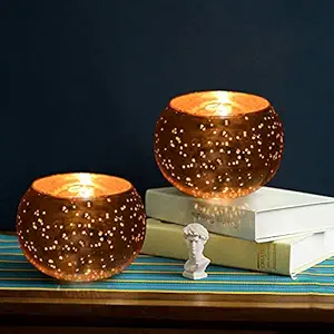 Glass Mosaic Turkish Moroccan Tea Light Candle Holders and Multi use to Navratri Garbo. (Large ,Pack of 2)