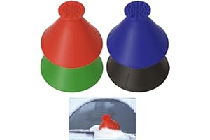 Forreen Eiskratzer Auto, 4 Stücke Eisschaber Auto Runde 2 in 1 Multifunktional Langlebig Verschleißfest Tragbar Kunststoff Schneeschaufel für Auto Lastwagen Lieferwagen Windschutzscheiben