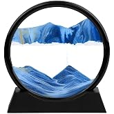 MAHNTMART Moving Sand Art Picture Glass Liquid Painting 3D Natural Landscape showpieces for Home Decor Antique Gifts for Kids