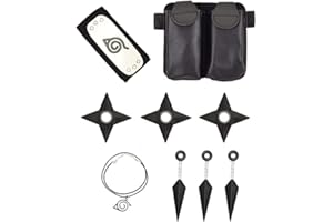 Yananmall Accessoires De Cosplay Anime Accessoire De Costume Bandeau Collier Jambe Sac Cosplay Accessoires pour Homme Femme Enfant Anime Fans