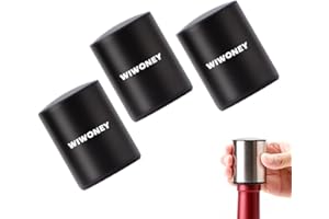 WIWONEY Tappo Vino Sottovuoto con acciaio inossidabile, Conservatori di Vino Riutilizzabili, Tappo Salva Freschezza Vino, Tappo Bottiglia Vino, Tappo Aspira Aria Vino, 3 pezzi